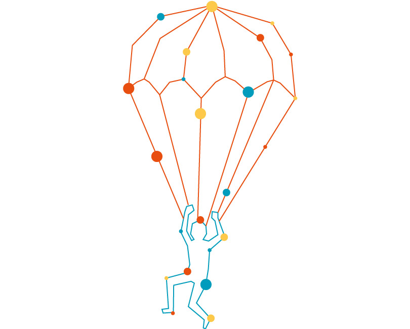 Illustration eines Fallschirmspringers
